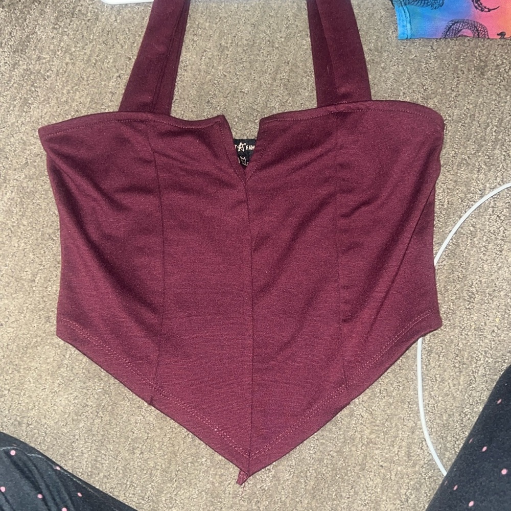 Maroon crop top